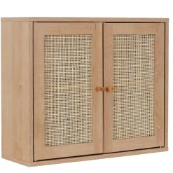 Fabrique de Styles Armoire murale 2 portes bois et cannage 60xh50cm - Baia* Buffets Et Vitrines