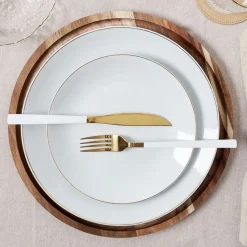 Fabrique de Styles Assiette à dessert en porcelaine lisere doré d20cm* Assiettes