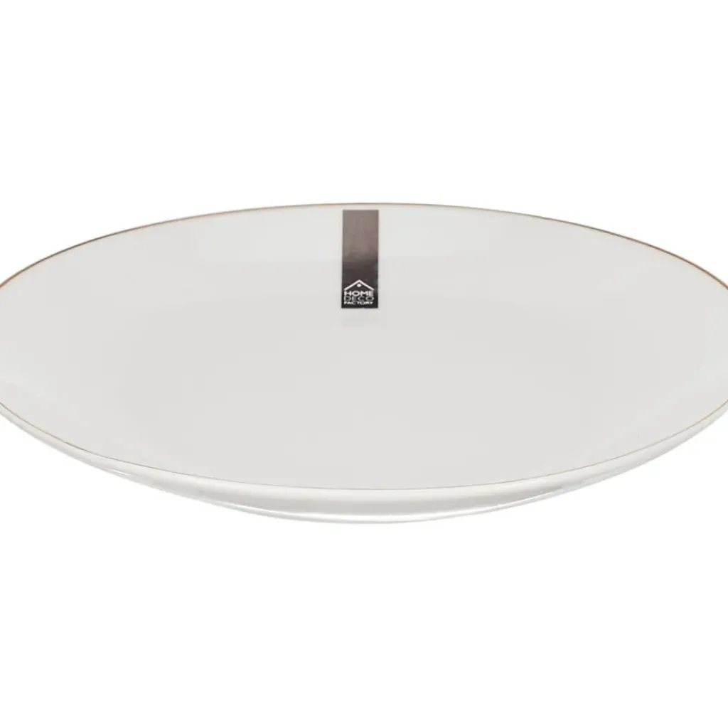 Fabrique de Styles Assiette à dessert en porcelaine lisere doré d20cm* Assiettes