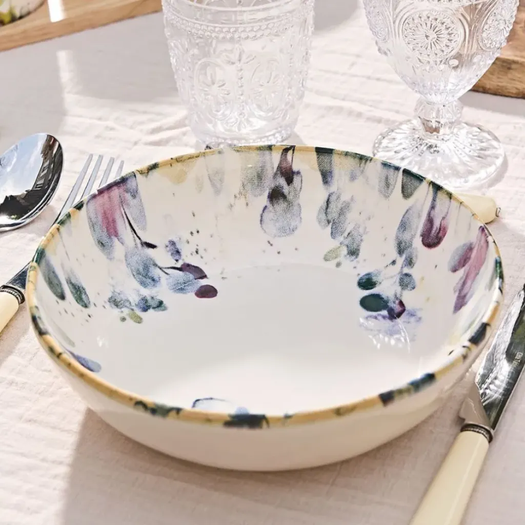 Fabrique de Styles Assiette à pates en faïence blanc d22cm - Garden* Assiettes