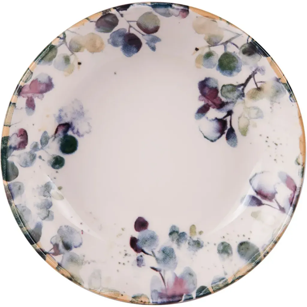 Fabrique de Styles Assiette à pates en faïence blanc d22cm - Garden* Assiettes