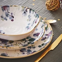 Fabrique de Styles Assiette calotte en faïence blanc d19cm - Garden* Assiettes