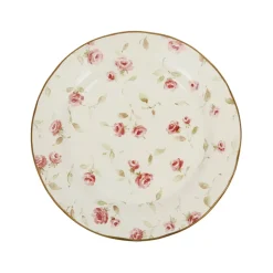 Fabrique de Styles Assiette de dessert en faïence rose et doré d20cm - Rose* Assiettes