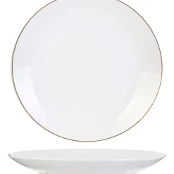 Fabrique de Styles Assiette plate en porcelaine lisere doré d26cm* Assiettes