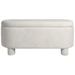 Fabrique de Styles Banc coffre en tissu écru - Tessia* Bancs Et Banquettes