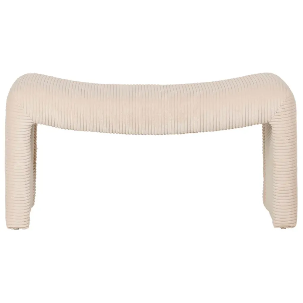 Fabrique de Styles Banc en velours côtelé écru - Minimal* Bancs Et Banquettes