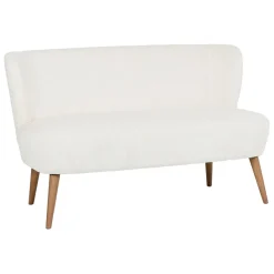 Fabrique de Styles Banquette 2 places en velours côtelé écru - Eleonor* Bancs Et Banquettes