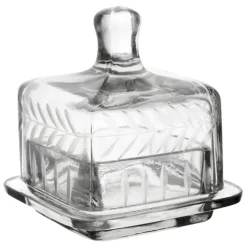 Fabrique de Styles Beurrier carré en verre 8x8cm - Azelie* Accessoires De Table