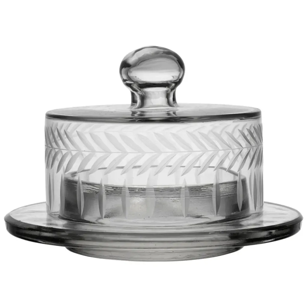 Fabrique de Styles Beurrier rond en verre d14cm - Azelie* Accessoires De Table
