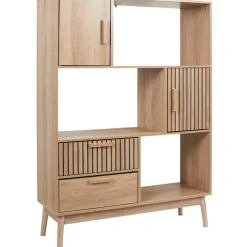 Fabrique de Styles Bibliotheque en bois naturel h140cm - Kara* Bibliothèques Et Étagères