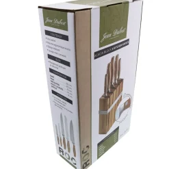 Fabrique de Styles Bloc en acacia de 5 couteaux de cuisine inox avec manche en noyer* Couteaux De Cuisine