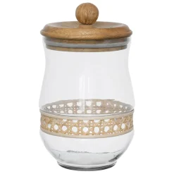 Fabrique de Styles Bocal en verre avec couvercle rotin 1.5l - Fantine* Pots Et Bocaux