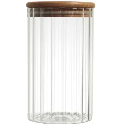 Fabrique de Styles Bocal en verre avec couvercle en acacia 70cl* Pots Et Bocaux