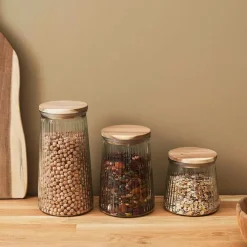 Fabrique de Styles Bocal en verre 95cl - Top Acacia* Petits Rangements