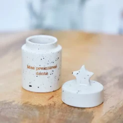 Fabrique de Styles Boite a dent bonheur en grès d4cm - Bonne Etoile*Enfant Déco