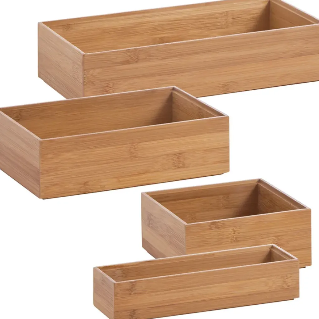Fabrique de Styles Boite de rangement en bambou 15x15xh7cm* Rangements Salle De Bain