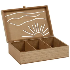 Fabrique de Styles Boite gigogne avec couvercle x2 sweet leaves 22x14.5xh7+16x10.5xh5.5cm mdf* Boîtes