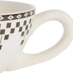 Fabrique de Styles Bol avec anse en faïence 45cl - Damier* Bols Et Coupelles