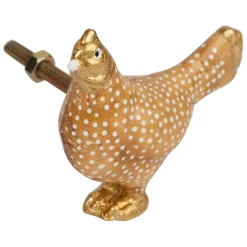 Fabrique de Styles Boutons de porte poules x2 blanc et doré - Campagne* Accessoires Et Quincaillerie