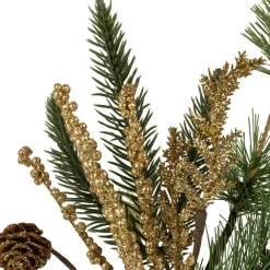 Fabrique de Styles Branchage doré et vert h32cm - Alfe* Fleurs Et Plantes Artificielles