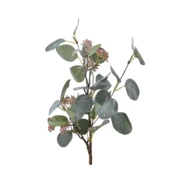Fabrique de Styles Branche d'eucalyptus en plastique paillettes givré h50cm* Fleurs Et Plantes Artificielles