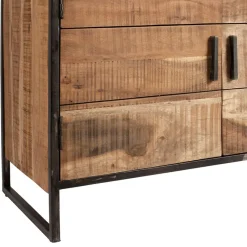 Fabrique de Styles Buffet bas en acacia et fer 2 portes H105cm -Factory* Buffets Et Vitrines