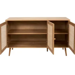 Fabrique de Styles Buffet en bois et cannage 3 portes L115cm - Baia* Buffets Et Vitrines