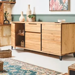 Fabrique de Styles Buffet enfilade chêne massif 3 portes et tiroir - Manny* Buffets Et Vitrines