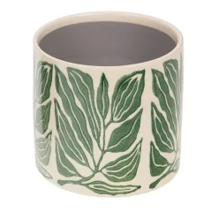 Fabrique de Styles Cache-pot en céramique et blanc H14cm - Amazonie* Cache-pots Et Supports