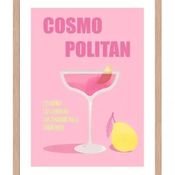 Fabrique de Styles Cadre avec affiche "Cosmopolitan" chêne clair 30x40cm - Lario* Cadres Déco Et Affiches