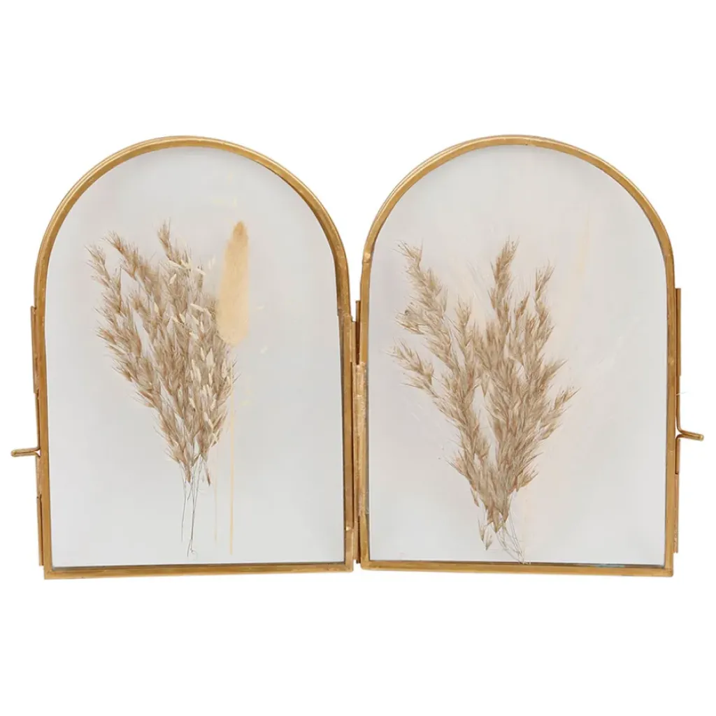 Fabrique de Styles Cadre photo 2 vues en verre et laiton 10x10cm - Retro* Cadres Photos