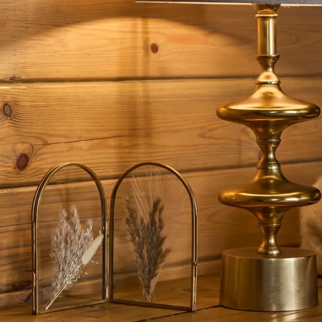 Fabrique de Styles Cadre photo 2 vues en verre et laiton 10x10cm - Retro* Cadres Photos