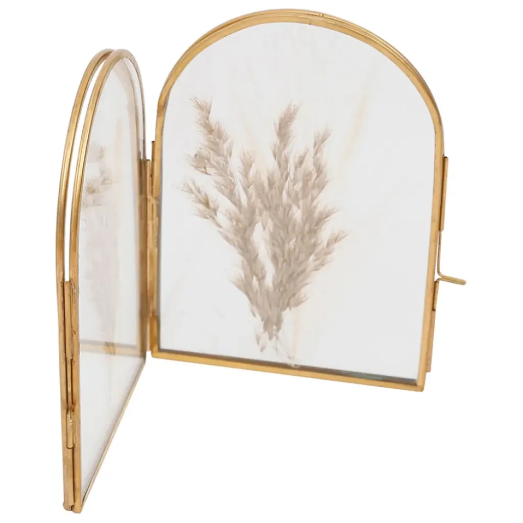 Fabrique de Styles Cadre photo 2 vues en verre et laiton 10x10cm - Retro* Cadres Photos