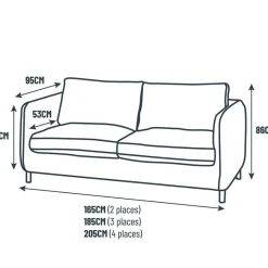 Fabrique de Styles Canapé convertible 2 places Bultex Gustave - Velours Vintage - Adore Anthracite* Canapés Convertibles