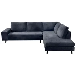 Fabrique de Styles Canapé d'angle droit 5 places André - effet velours - Seven emerald* Canapés D'angle