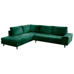 Fabrique de Styles Canapé d'angle droit 5 places André - effet velours - Seven emerald* Canapés D'angle