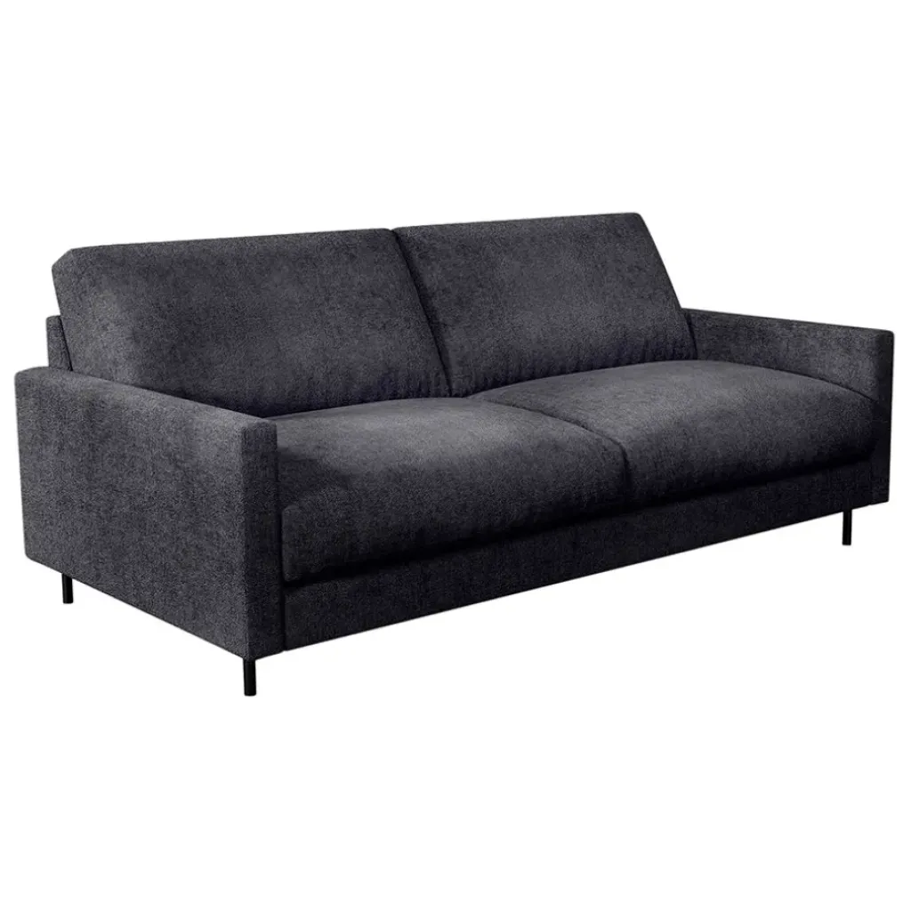 Fabrique de Styles Canapé fixe 3 places Gaspard - Velours Texturé - Dany Bleu grisé* Canapés Fixes