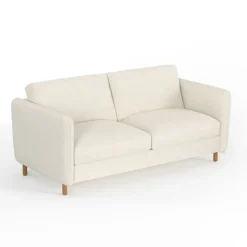 Fabrique de Styles Canapé fixe 4 places Gustave - Velours Texturé - Dany Ecru* Canapés Fixes