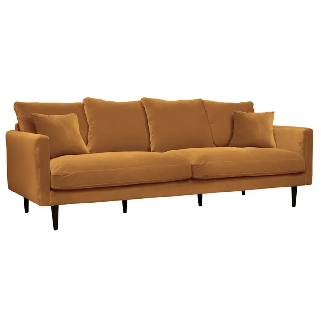 Fabrique de Styles Canapé fixe 4 places Marius - Effet Velours - Seven Turtle* Canapés Fixes