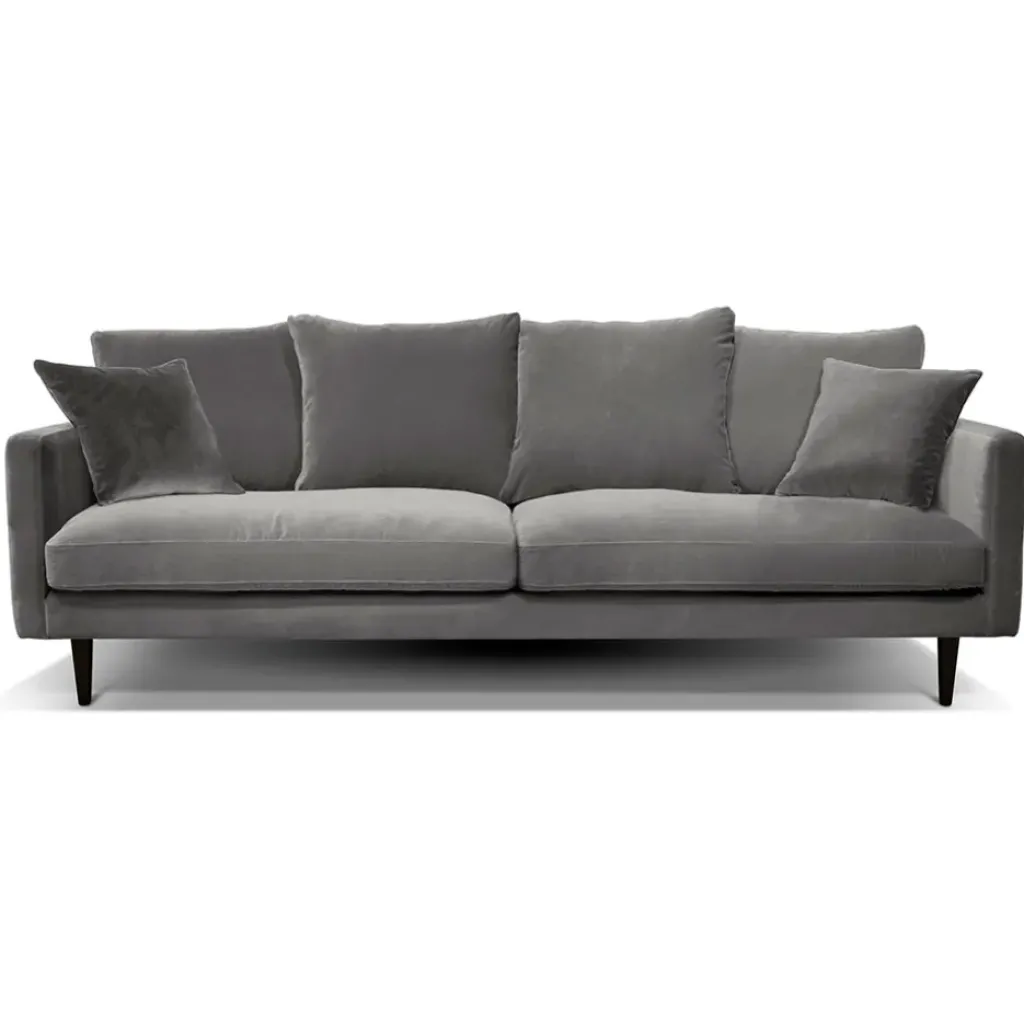 Fabrique de Styles Canapé fixe 4 places Marius - Effet Velours - Seven Turtle* Canapés Fixes