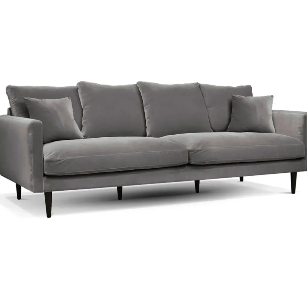 Fabrique de Styles Canapé fixe 4 places Marius - Effet Velours - Seven Turtle* Canapés Fixes