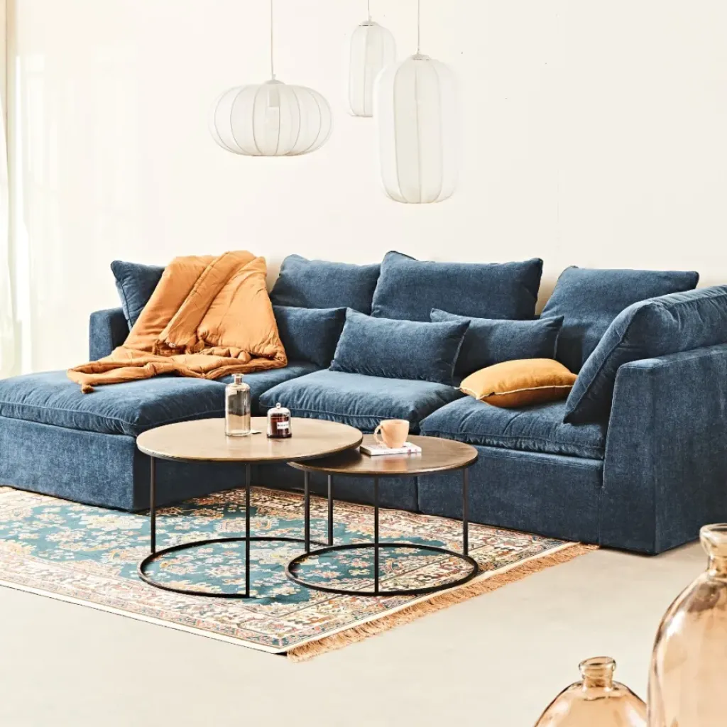 Fabrique de Styles Canapé modulable 3 places é avec pouf - Auguste* Canapés Modulables