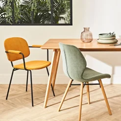 Fabrique de Styles Chaise avec accoudoirs en velours côtelé - Aston* Chaises