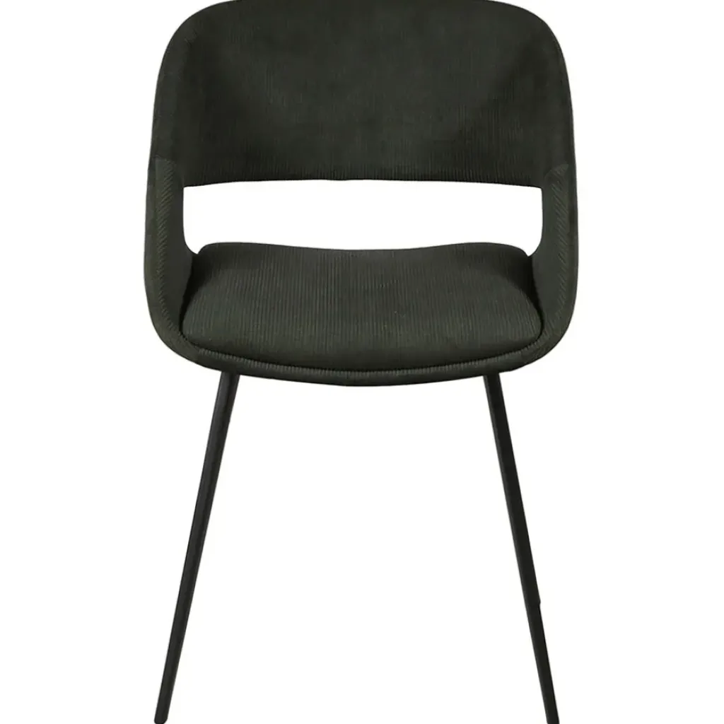 Fabrique de Styles Chaise avec accoudoirs en velours côtelé foncé - Alma* Chaises