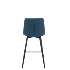 Fabrique de Styles Chaise de bar en tissu matelassé bleu pétrole - Lilly* Tabourets Et Chaises De Bar
