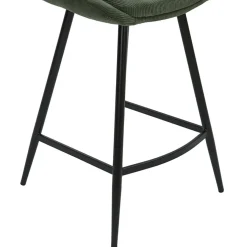 Fabrique de Styles Chaise de bar en velours côtelé vert h67cm - Ben* Tabourets Et Chaises De Bar