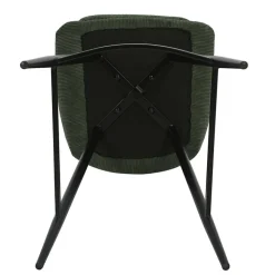 Fabrique de Styles Chaise de bar en velours côtelé vert h67cm - Ben* Tabourets Et Chaises De Bar