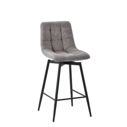 Fabrique de Styles Chaise de bar pivotante en microfibre matelassé - Lilly* Tabourets Et Chaises De Bar