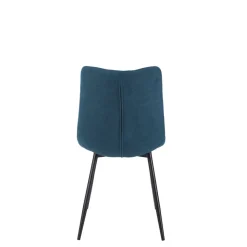 Fabrique de Styles Chaise de salle à manger en tissu matelassé bleu pétrole - Lilly* Chaises