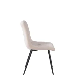 Fabrique de Styles Chaise de salle à manger en tissu matelassé blanc - Lilly* Chaises